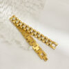 White Diamond Titanium Steel Watch Chain 18K Gold Non-fading Bracelet