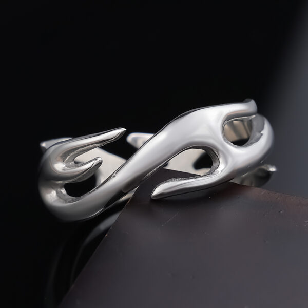 Flame Totem Stainless Steel Neutral Silver Ring
