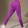 Women's Solid Color Seamless High Waist Hip Lifting Fitness Running Yoga Pants