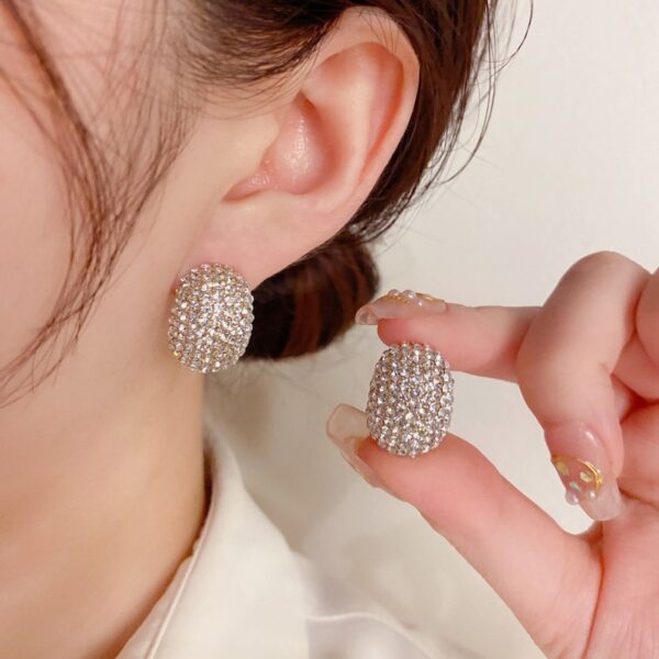 Exquisite And Fashionable Super Sparkling Diamond Droplet Shaped Ear Buckle.