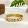 White Diamond Titanium Steel Watch Chain 18K Gold Non-fading Bracelet